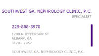 Southwest georgia nephrology clinic, p.c.