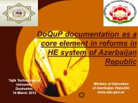 The ministry of education of the republic of azerbaijan