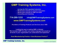 Gmp training systems, inc.
