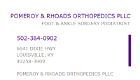 Pomeroy & rhoads orthopaedics pllc